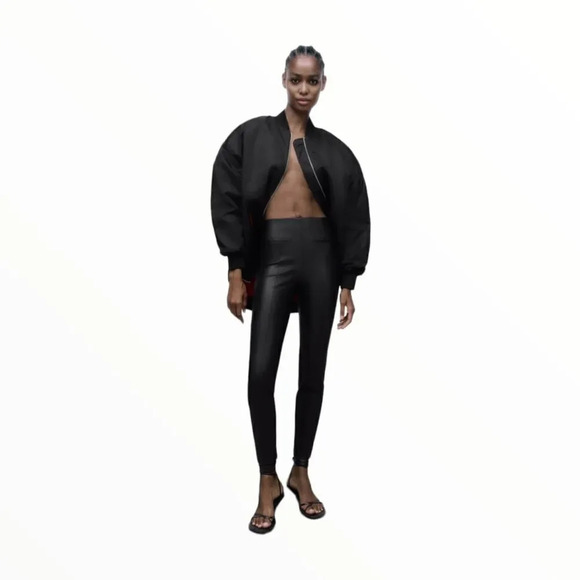 ZARA | Black | FAUX LEATHER LEGGINGS (5427/530) - Picture 5 of 12
